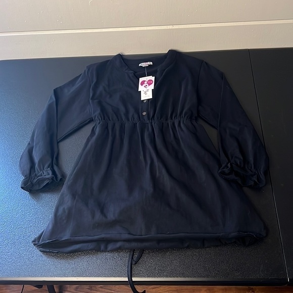 Times Two Maternity NWT Black Quarter Length Sleeve SZ Medium - Picture 2 of 7